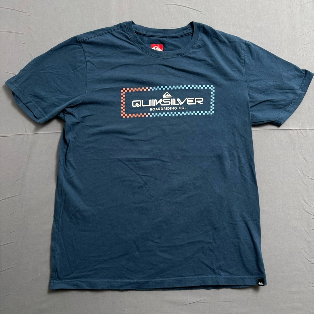 Quiksilver‎ Boardriding Co. Navy Blue Logo Graphic Men's T-Shirt M Short Sleeve
